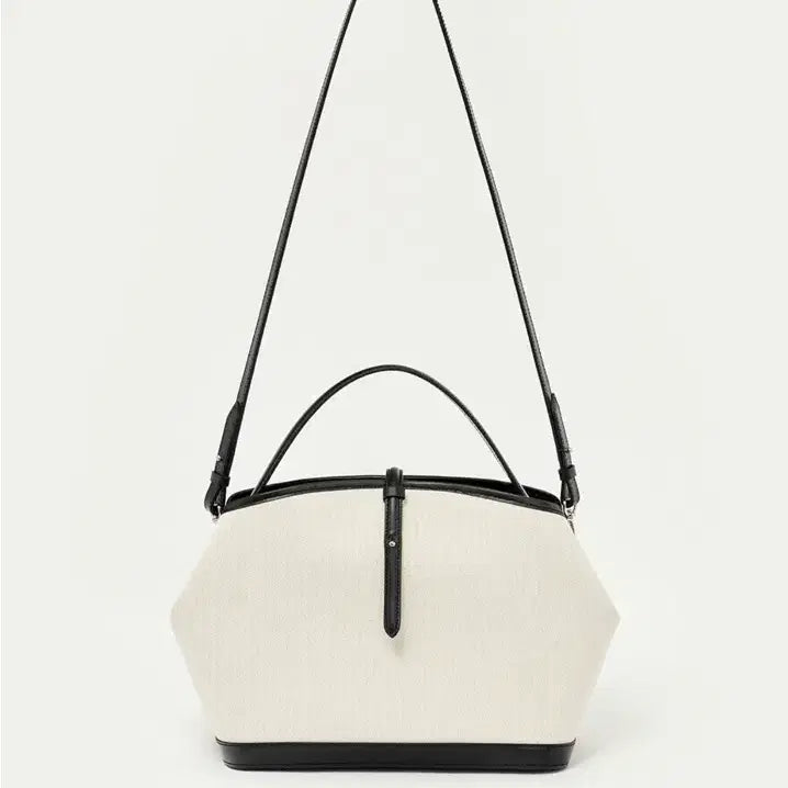 [BUNJANG] Kindersalmon Herringbone Canvas Crossbody Bag / 킨더살몬 헤링본 캔버스 크로스바디 백