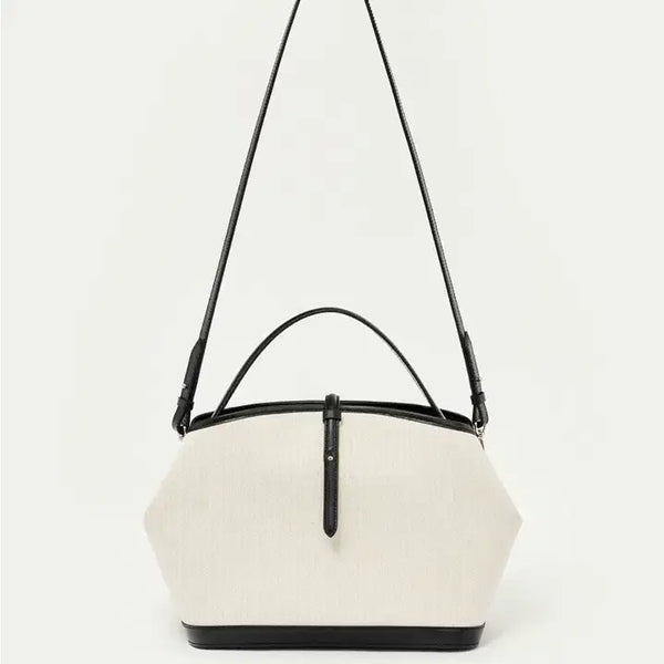 [BUNJANG] Kindersalmon Herringbone Canvas Crossbody Bag / 킨더살몬 헤링본 캔버스 크로스바디 백