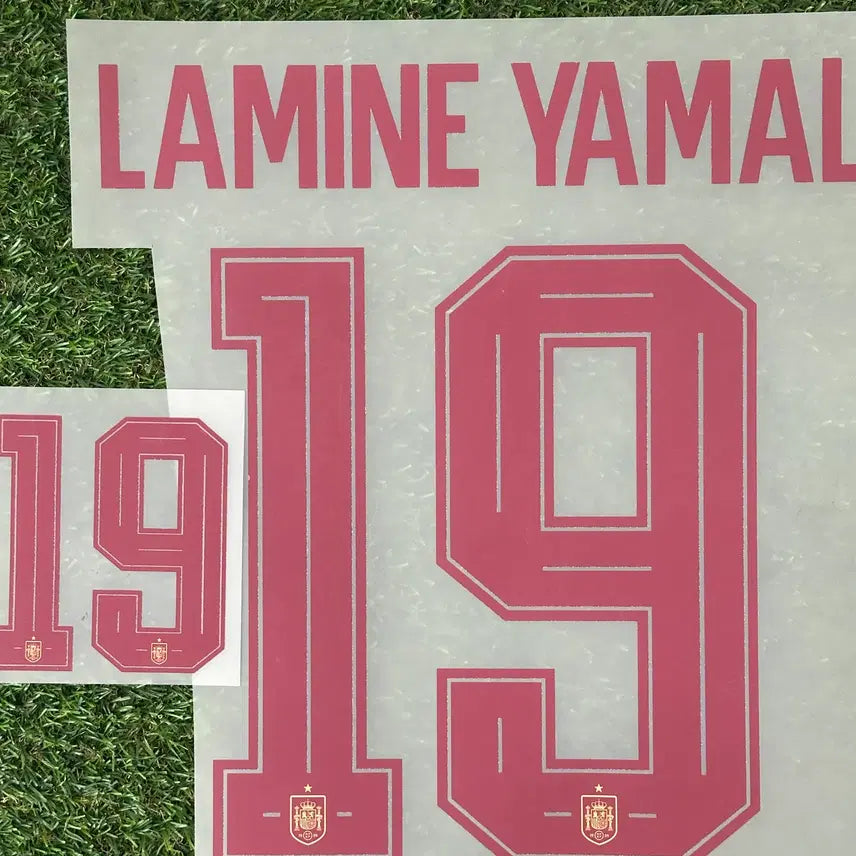 [BUNJANG] Spain Lamine Yamal 2019 Away Name Set (Custom Cut) / [자컷] 26-28 스페인 라민 야말 19 어웨이 네임셋 마킹지 자컷