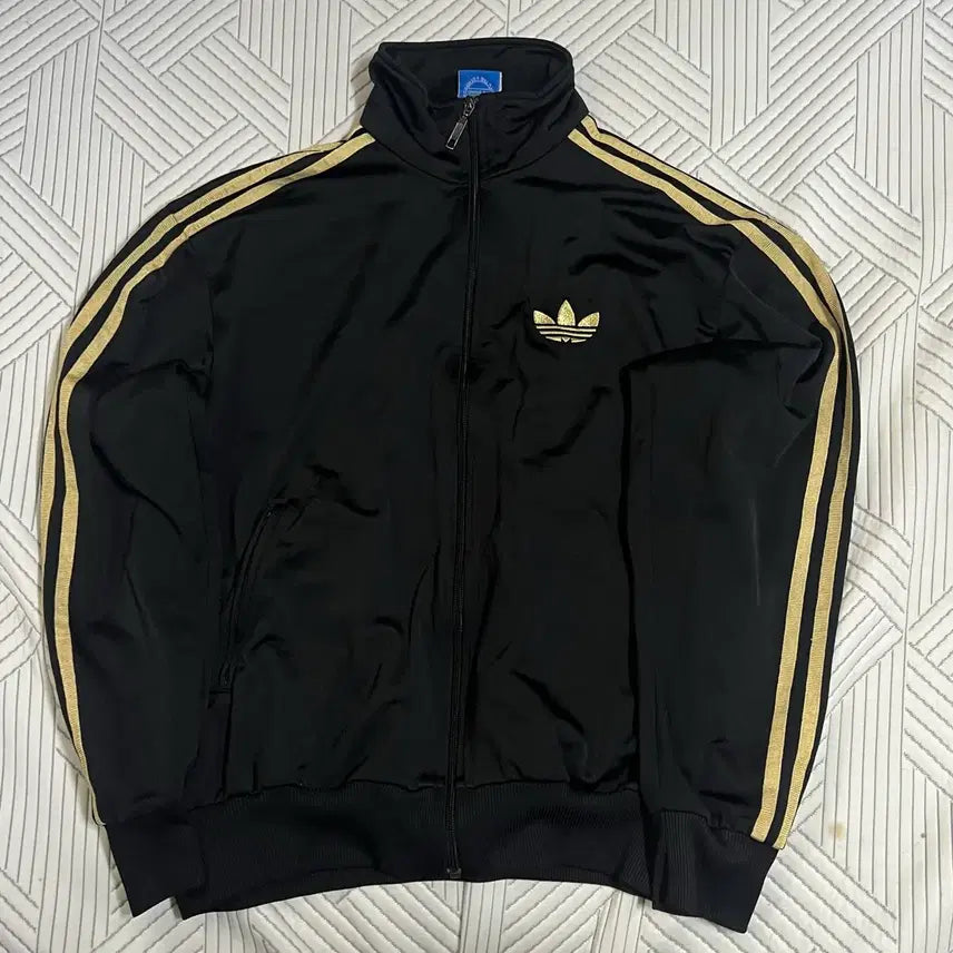 [BUNJANG] Adidas Firebird Track Top Tracksuit Jacket Black/Gold Size 105 Vintage Y2K / 아디다스 파이어버드 져지 검골 105 트랙탑 삼선 집업 빈티지 Y2K