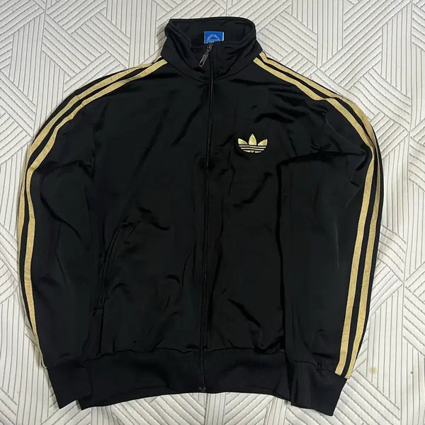 [BUNJANG] Adidas Firebird Track Top Tracksuit Jacket Black/Gold Size 105 Vintage Y2K / 아디다스 파이어버드 져지 검골 105 트랙탑 삼선 집업 빈티지 Y2K