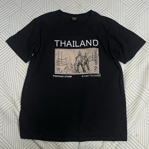 [BUNJANG] FOAT Vintage Stamp Print T-Shirt XL / FOAT 빈티지 반팔 XL 우표 프린팅 방콕 수입 아메카지
