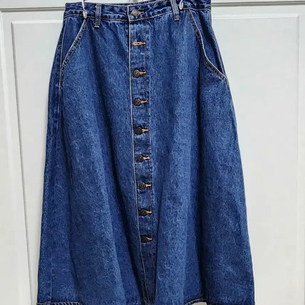 [BUNJANG] Blue Denim Flare Skirt M / 블루데님 플레어 스커트 M