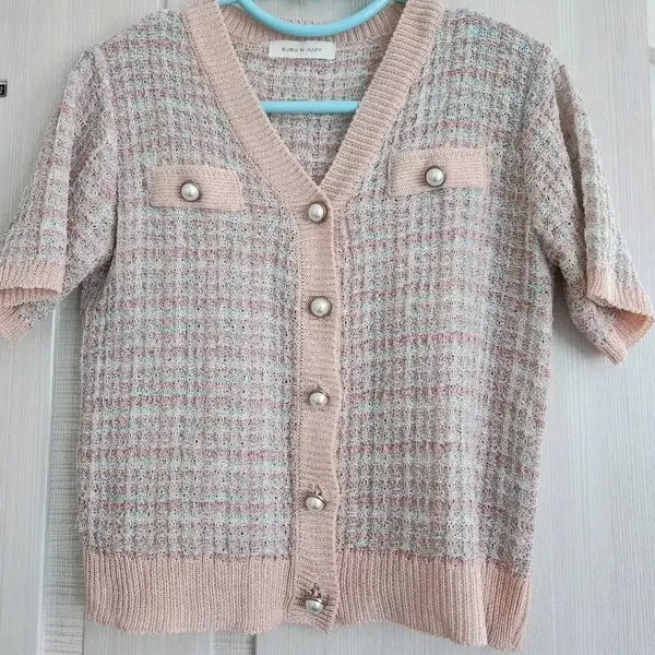 [BUNJANG] Lulu & Judy Tweed Cardigan Pink / 룰루앤주디 트위드 가디건 핑크