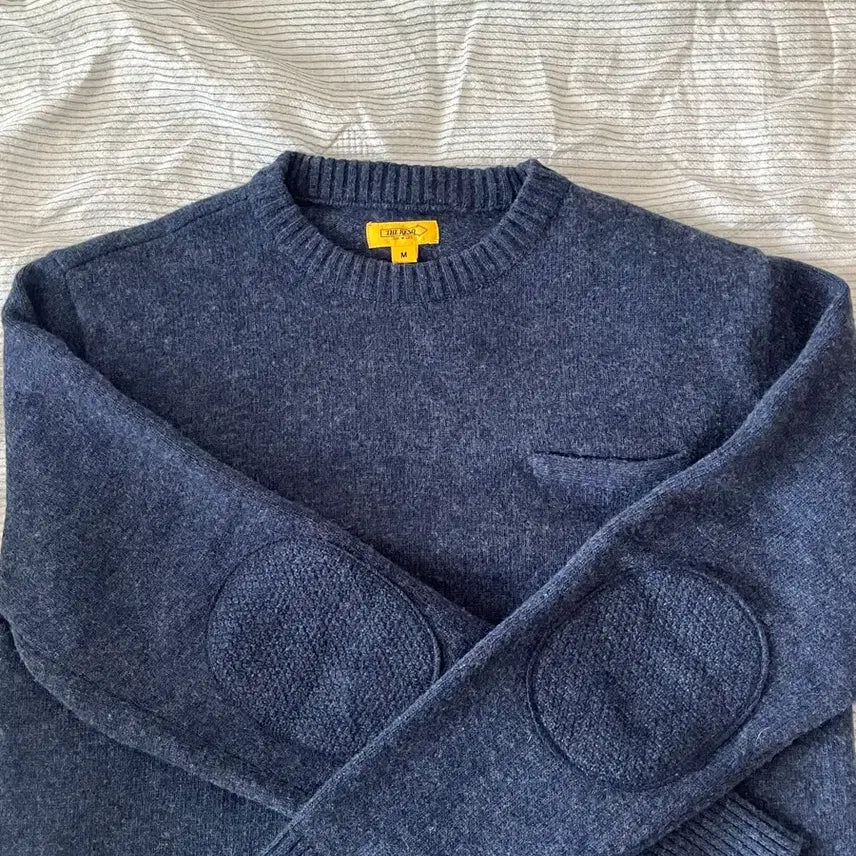 [BUNJANG] The Rescue Navy Elbow Patch Knit M / 더레스큐 네이비 엘보패치 니트 M
