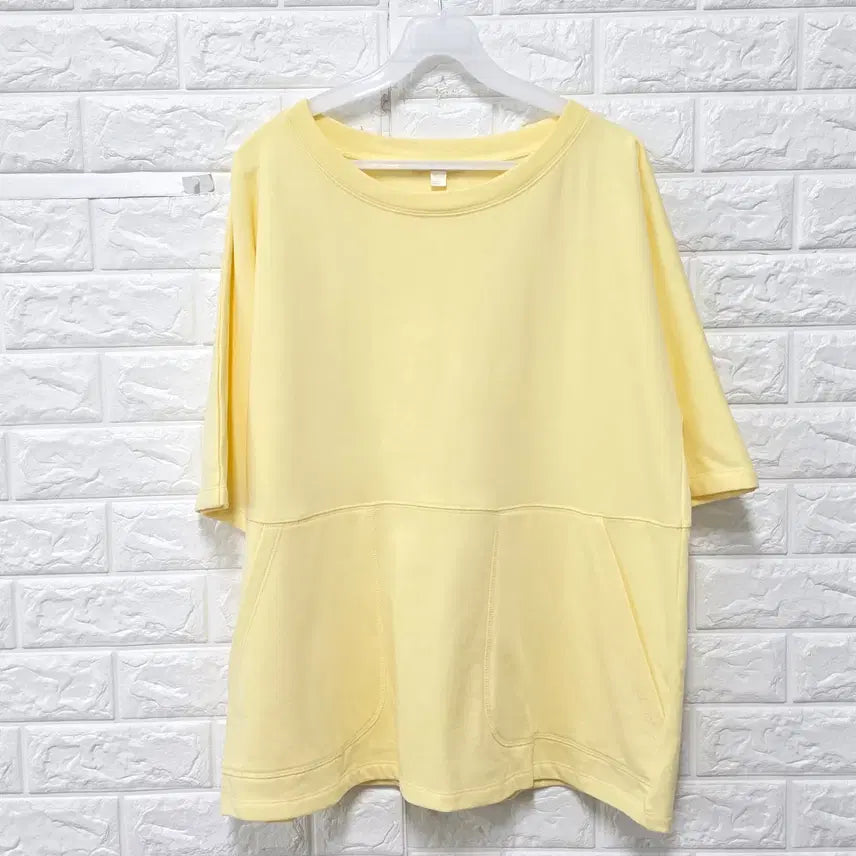 [BUNJANG] COS Yellow Short-Sleeve T-Shirt / M-L 코스 COS 노랑 반팔 티 E545
