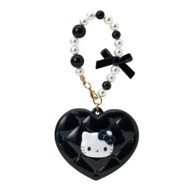 [BUNJANG] Hello Kitty Quilting Enamel Heart Keyring Mirror / 헬로키티 퀼팅 에나멜 하트 키링 거울