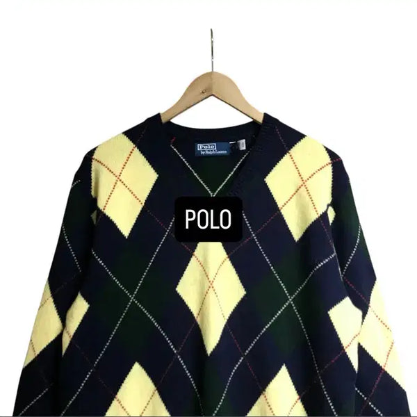 [BUNJANG] Polo Ralph Lauren 00s Argyle Pattern V-Neck Knit / 폴로 랄프로렌 00s 아가일 패턴 브이넥니트