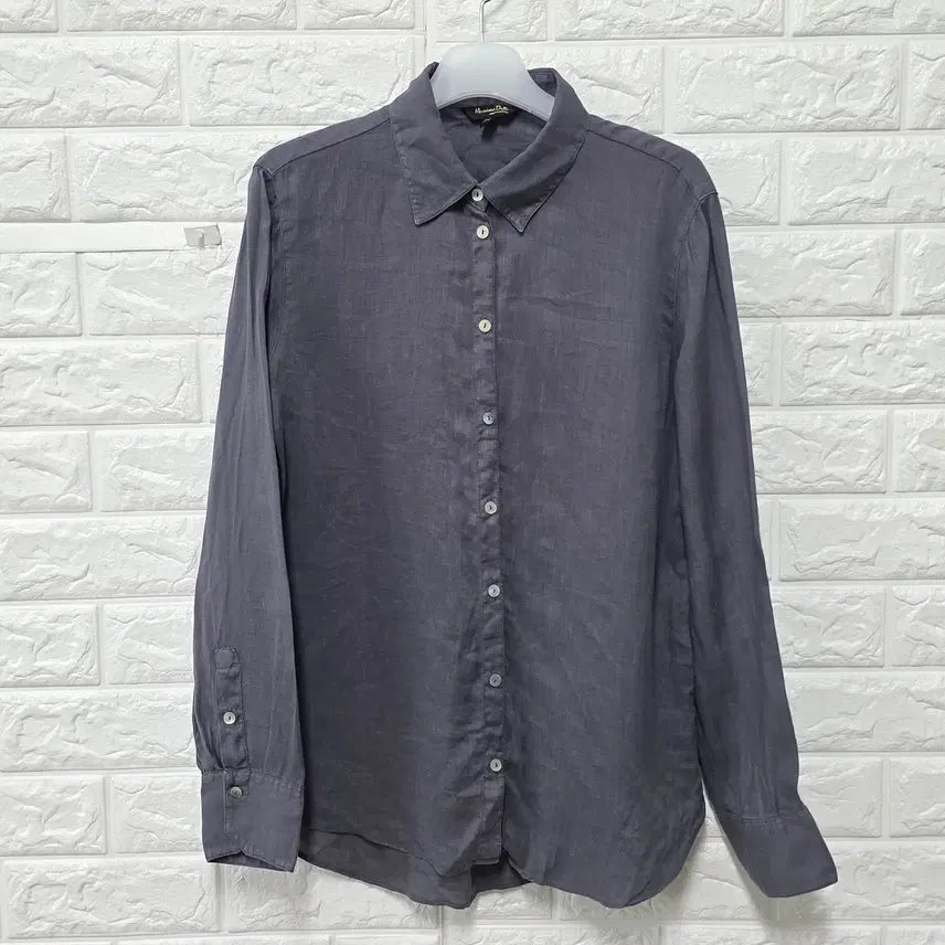 [BUNJANG] Massimo Dutti Charcoal Linen Blouse E552 / M 마시모두띠 차콜 마 린넨 블라우스 E552