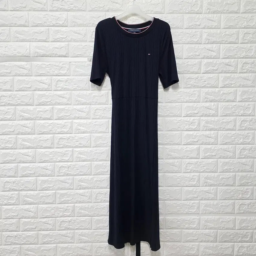 [BUNJANG] Tommy Hilfiger Navy Ribbed Dress / L 타미힐피거 네이비 골지 원피스 E554