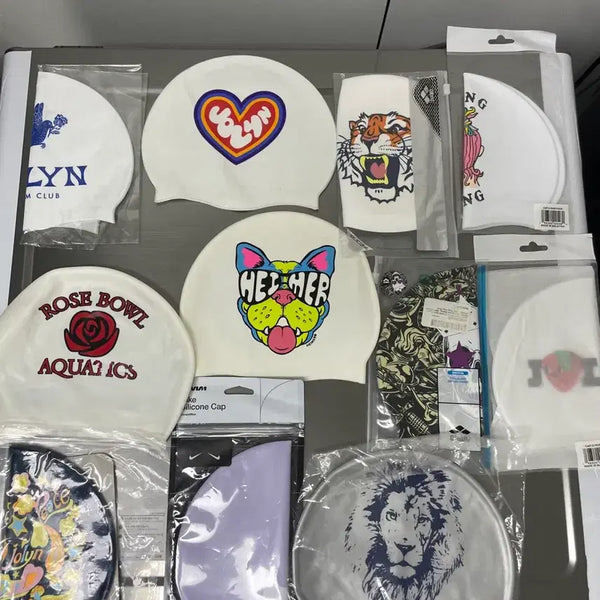 [BUNJANG] Various Character Swim Caps Bundle / 졸린 럽 첩 베리굿 등등 수모 묶어서판매