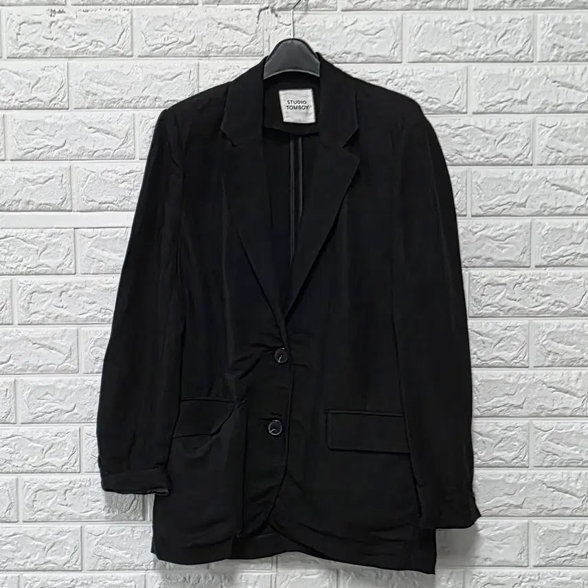 [BUNJANG] 20s Studio Tomboystyle Black Linen Jacket E559 / Free 20s 스튜디오톰보이 블랙 마 린넨 자켓 E559