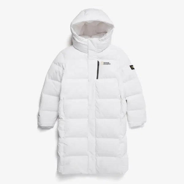 [BUNJANG] National Geographic Unisex Long Padding White XL / 내셔널지오그래픽 롱패딩(남녀공용)