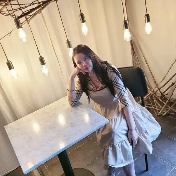 [BUNJANG] Beige Spaghetti Strap Maxi Dress / 베이지 끈나시 원피스