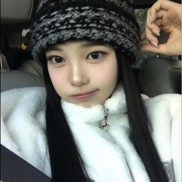[BUNJANG] LMC Crochet Stripe Square Beanie (Worn by HaTooHa Ian) / (하투하 이안 착용)엘엠씨 크로셰 스트라이프 스퀘어 비니