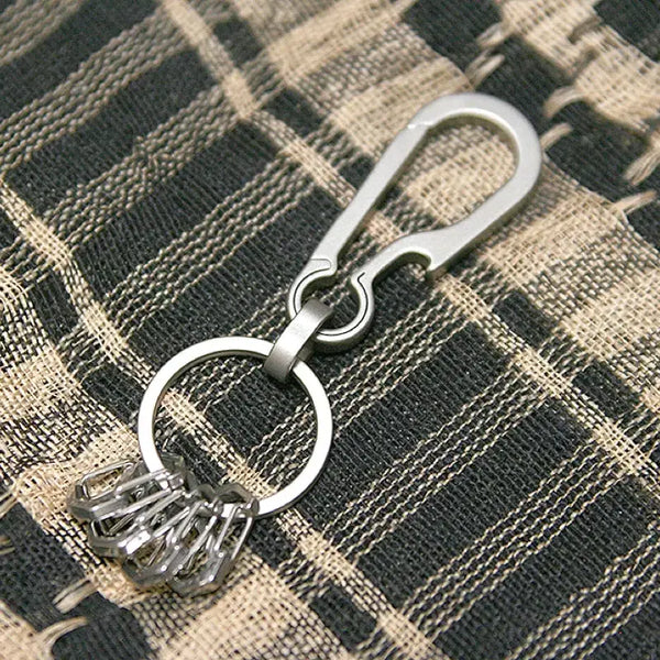 [BUNJANG] Titanium Keychain with Carabiner Set / 티타늄 키체인, 링 세트 (미사용, EDC, 캠핑, 일상생활, 등산, 낚시)