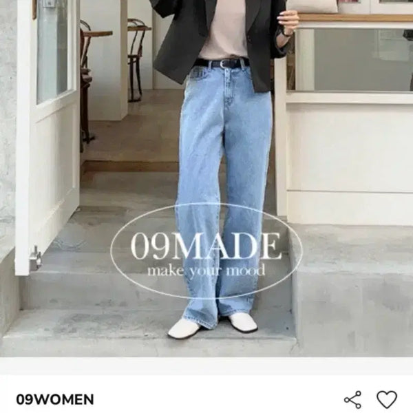 [BUNJANG] Big Size Semi Wide Denim Pants with Back Banding / 빅사이즈 뒷밴딩 세미 와이드 데님 팬츠