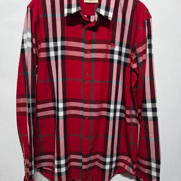 [BUNJANG] Burberry Check Shirt Red / (100)  버버리 체크 셔츠 레드