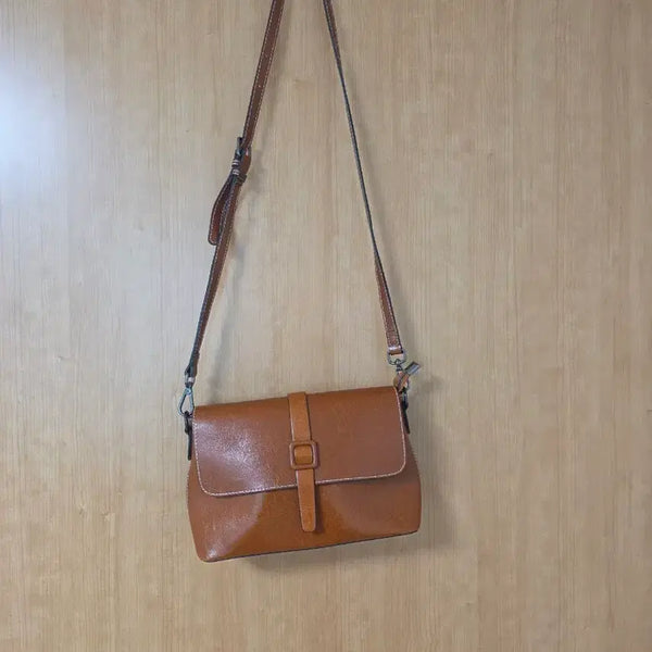 [BUNJANG] Brown Leather Shoulder Bag / 소가죽 브라운 숄더백