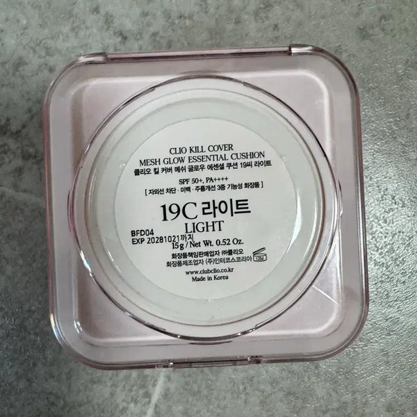 [BUNJANG] Clio Kill Cover Mesh Glow Essential Cushion 19C Light (Refill Included) / 클리오 킬커버 메쉬 글로우 에센셜 쿠션 19C 라이트