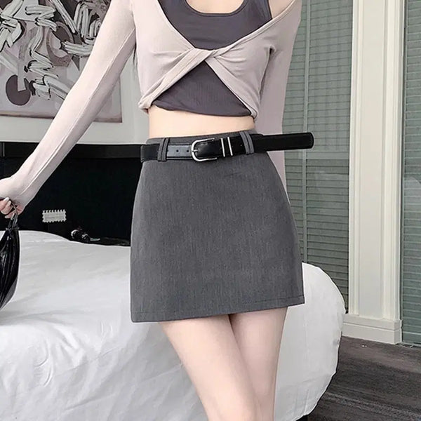 [BUNJANG] Gray Mini Skirt / 그레이 미니 스커트 에이블리