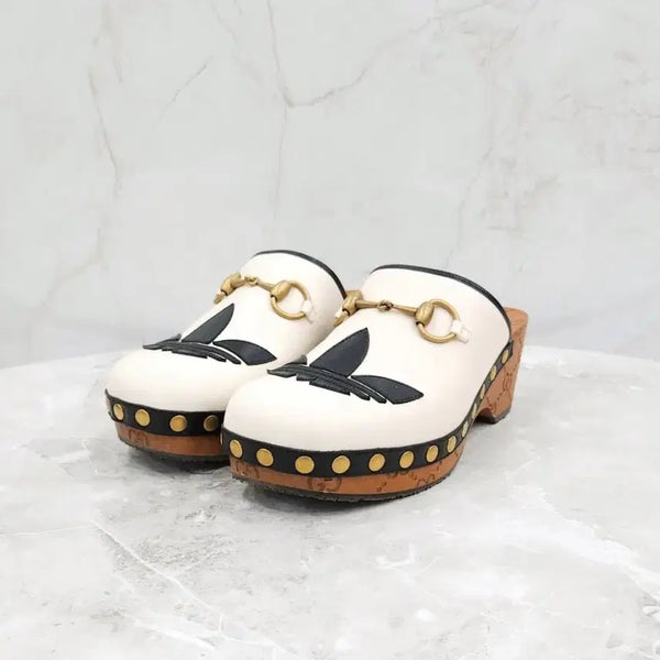 [BUNJANG] Gucci x Adidas GG Leather Clog Mule / 36.5 / 구찌 X 아디다스 GG 레더 클로그 뮬 702218