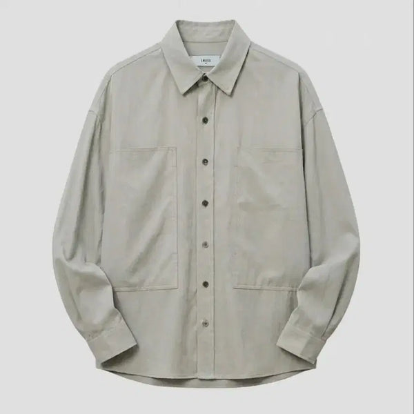 [BUNJANG] Ellude Oversized Fit Shirt Beige / 엘무드 오버핏 셔츠