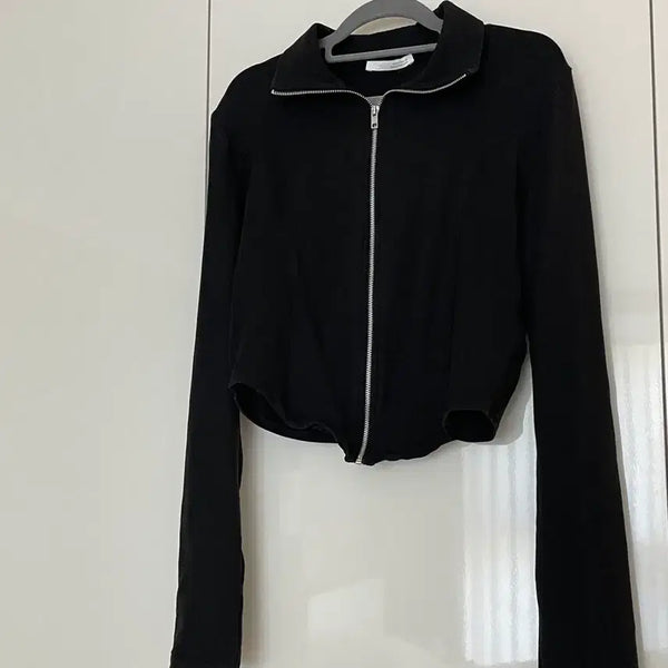 [BUNJANG] Zara Cropped Zipper Sweatshirt Jacket / 자라 크롭 지퍼 스웨트 셔츠 / 쟈켓