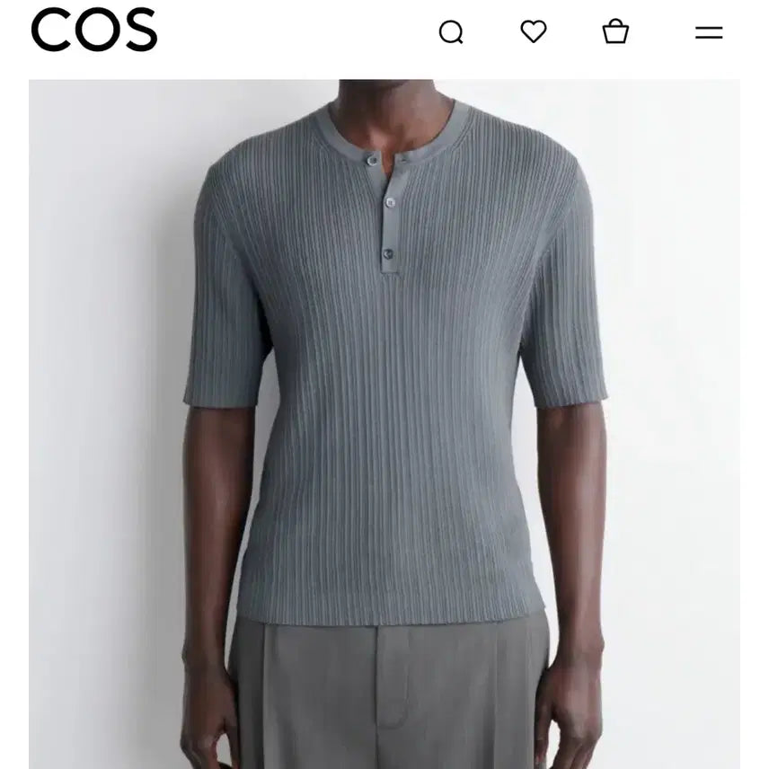 [BUNJANG] COS Atelier Silk Henry T-shirt / Cos 코스 아틀리에 실크 헨리 티셔츠