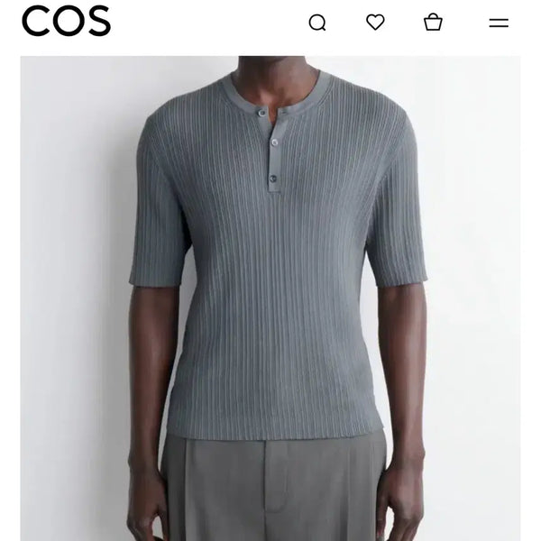 [BUNJANG] COS Atelier Silk Henry T-shirt / Cos 코스 아틀리에 실크 헨리 티셔츠