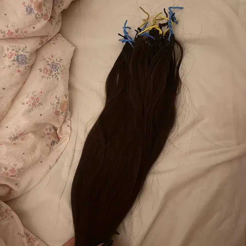 [BUNJANG] 18-inch Dark Natural Brown Hair Extensions (1 Pack) / 붙임머리 18인치 한팩 반