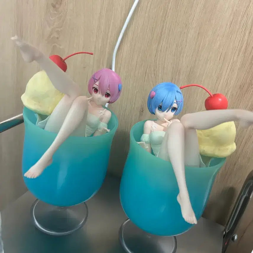 [BUNJANG] Re:Zero Ram & Rem Cream Soda Figure Bundle Set / 리제로 렘,람 크림소다 일괄