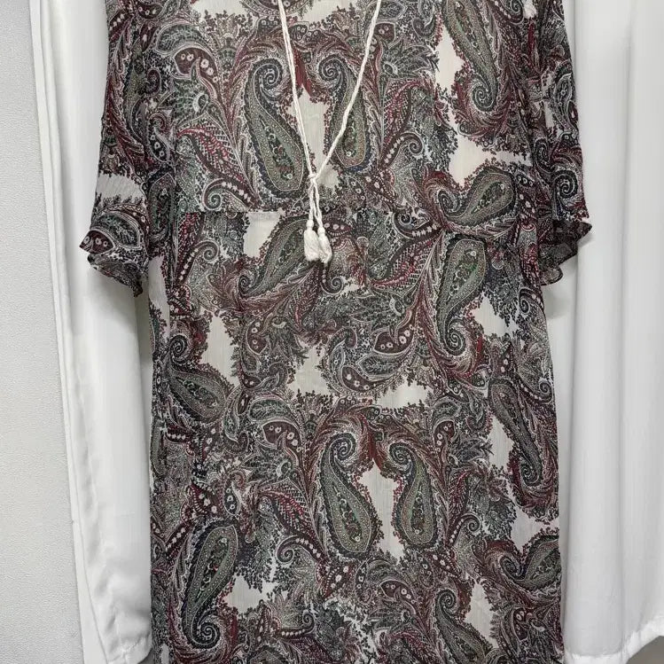 [BUNJANG] Jisense Paisley Tassel Midi Dress / 지센 페이즐리 태슬 원피스