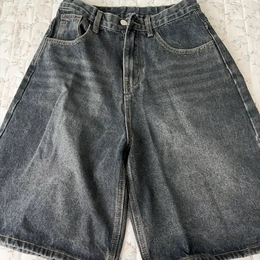 [BUNJANG] Donti Denim Washed Bermuda Shorts (Grayish Indigo) / 던티 데님 워싱 버뮤다 팬츠 (그레이시 진청 색)