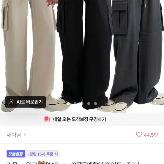 [BUNJANG] Janing Wide Cargo Pants (Gray, Black) / 제이닝 와이드 카고 팬츠 (그레이, 블랙 둘다 있음)