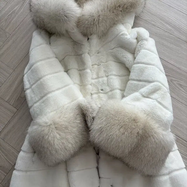 [BUNJANG] La Belle Blanc Saga Fox Fur Coat / 라벨르블랑 사가폭스 퍼 코트