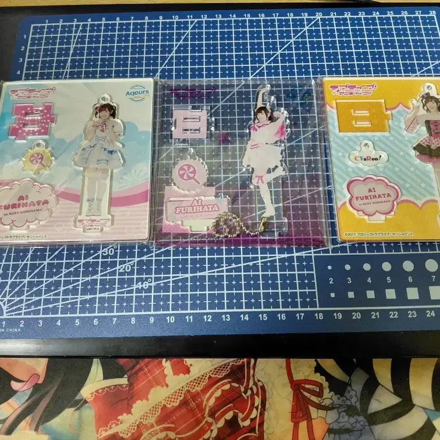 [BUNJANG] Love Live! Sunshine!! Kurosawa Ruby Furihata Ai Acrylic Charm/Stand Set / 러브라이브 선샤인  루비 +후리하타 아이 아크릴키링/스탠드 3종 세트[개별구매가능]