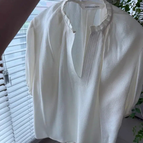 [BUNJANG] Kinder Salmon Blouse / 킨더살몬 블라우스