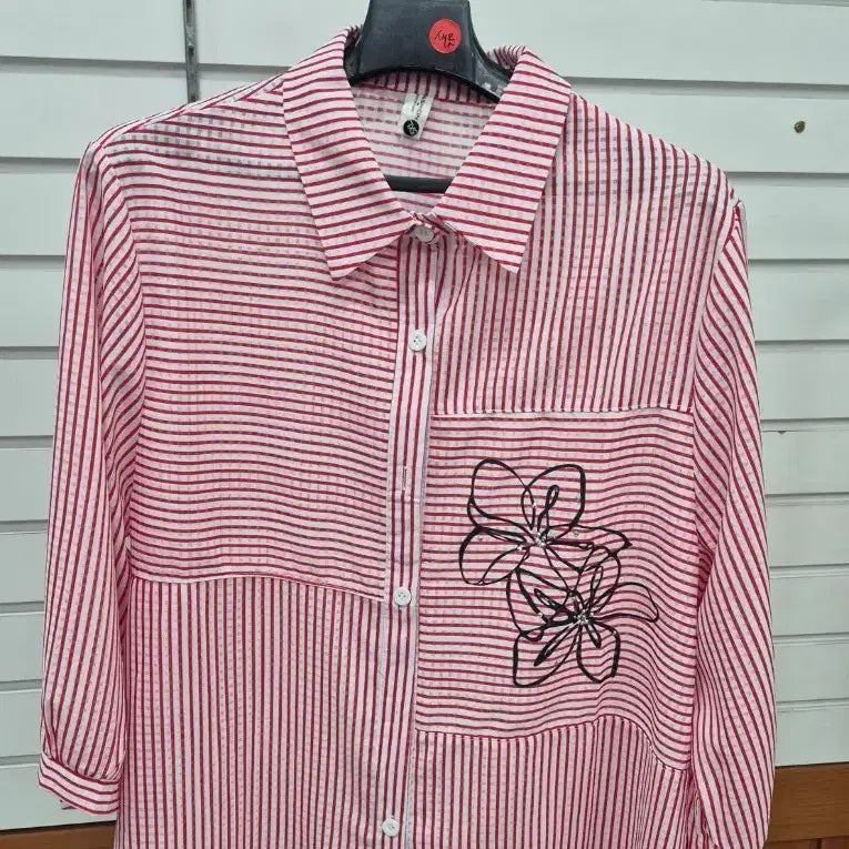 [BUNJANG] Flower Embroidery Shirt / 플라워 자수 셔츠(새상품)