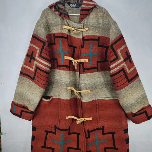 [BUNJANG] Vintage Polo Ralph Lauren Aztec Blanket Duffle Coat / [희귀 정품] 빈티지 폴로 랄프로렌 아즈텍 블랭킷 더플코트