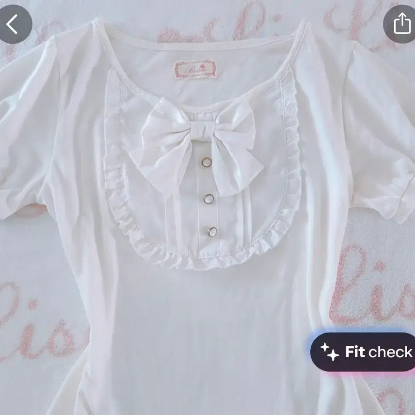 [BUNJANG] Penderie Ribbon Gyaru Short Sleeve Top / 펜데리 Penderie 리본 갸루 반팔 탑 로걀 핀터레스트 리즈리사