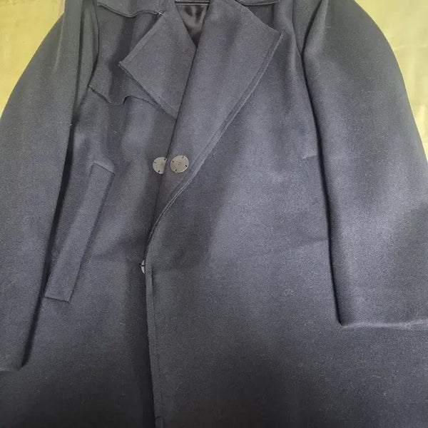[BUNJANG] System Homme 14FW Wool Cashmere Oversized Trench Coat / 시스템옴므 14fw 울 캐시미어 트렌치 오버핏 코트 카키그레이
