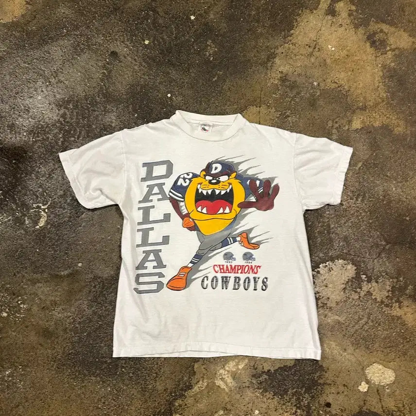 [BUNJANG] Vintage 90s Looney Tunes NFL Dallas Cowboys T-Shirt / 빈티지 90s 루니툰즈 NFL 달라스 카우보이 티셔츠
