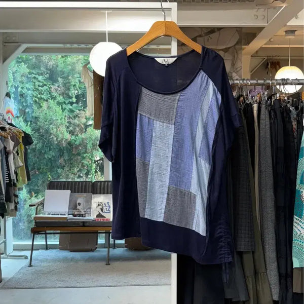 [BUNJANG] Attero Tayama Patchwork Shirring T-Shirt / 아츠로 타야마 패치워크 셔링 티셔츠
