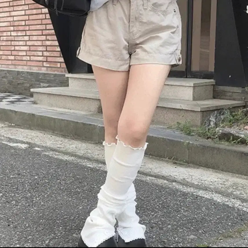 [BUNJANG] Vivienbl Muse Button Cotton Shorts Beige / 에이블리 빈블 뮤즈든 버튼 코튼 숏팬츠
