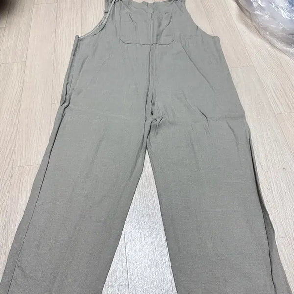 [BUNJANG] Linen Bib Overalls Jumpsuit / 린넨 멜빵바지 점프수트