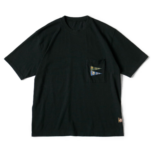 [BUNJANG] Kapital 20 Jersey Pennant T-Shirt 3 Flag Black XL / 캐피탈 20 저지 패넌트 티셔츠 3 플래그 블랙 XL EK1223SC