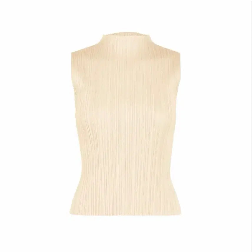 [BUNJANG] Pleats Please Monthly August Half-Neck Top Off-White / 플리츠플리즈 8월 먼슬리 반목탑 오프화이트 새상품(26.08 국내매장 구입)