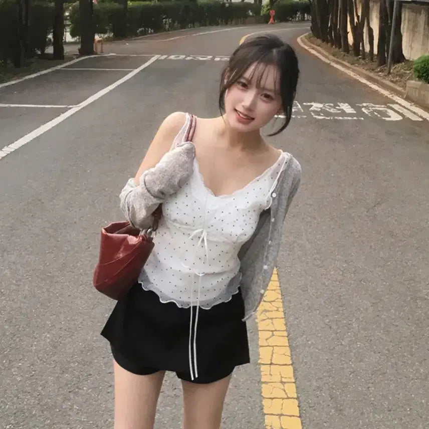 [BUNJANG] Javeline Jeveun See-through Long Sleeve Cardigan / 에이블리 제이블린 제븐 시스루 긴팔 살안타템 가디건
