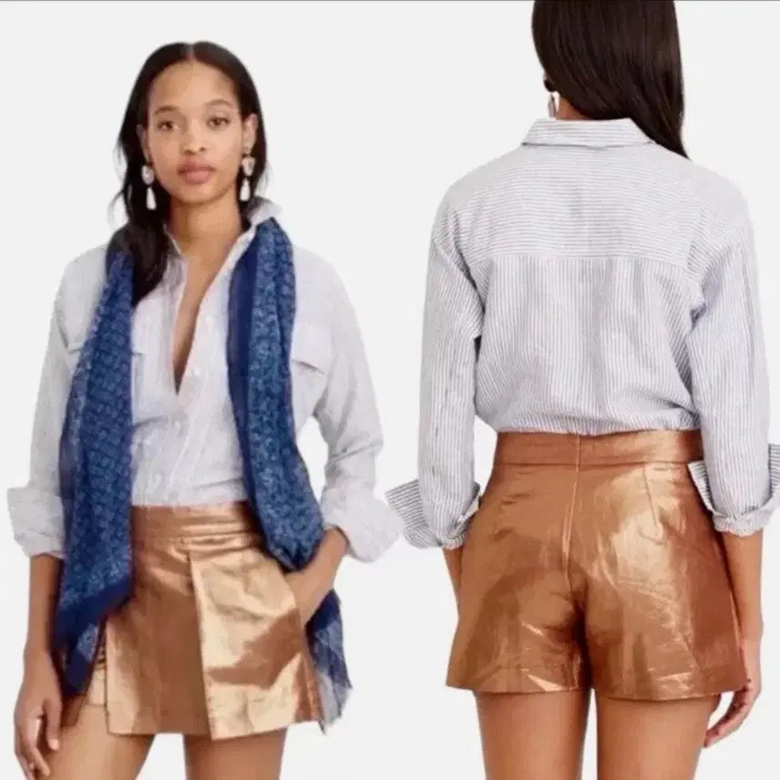 [BUNJANG] J. Crew Golden Metallic Shorts Size 0 / 제이크루(J CREW) 골든 메탈릭 숏 반바지 0 size